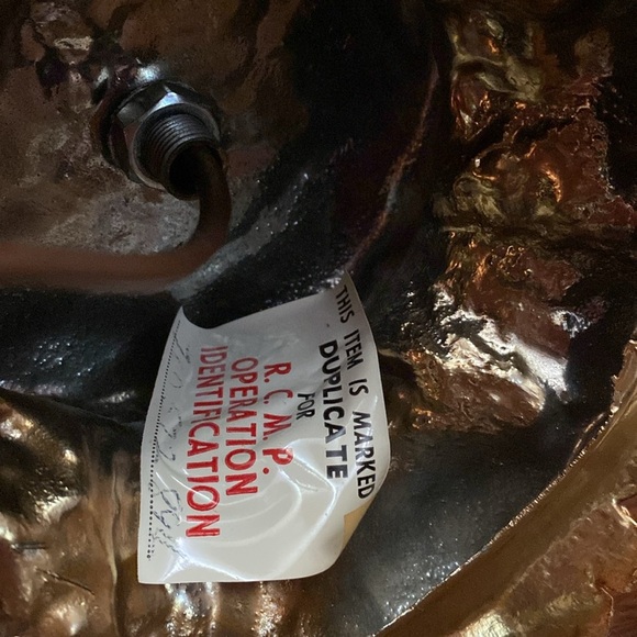 Vintage, Style, Italian Table/ Floor Lamp, Gold motif on white MCM - Picture 12 of 17